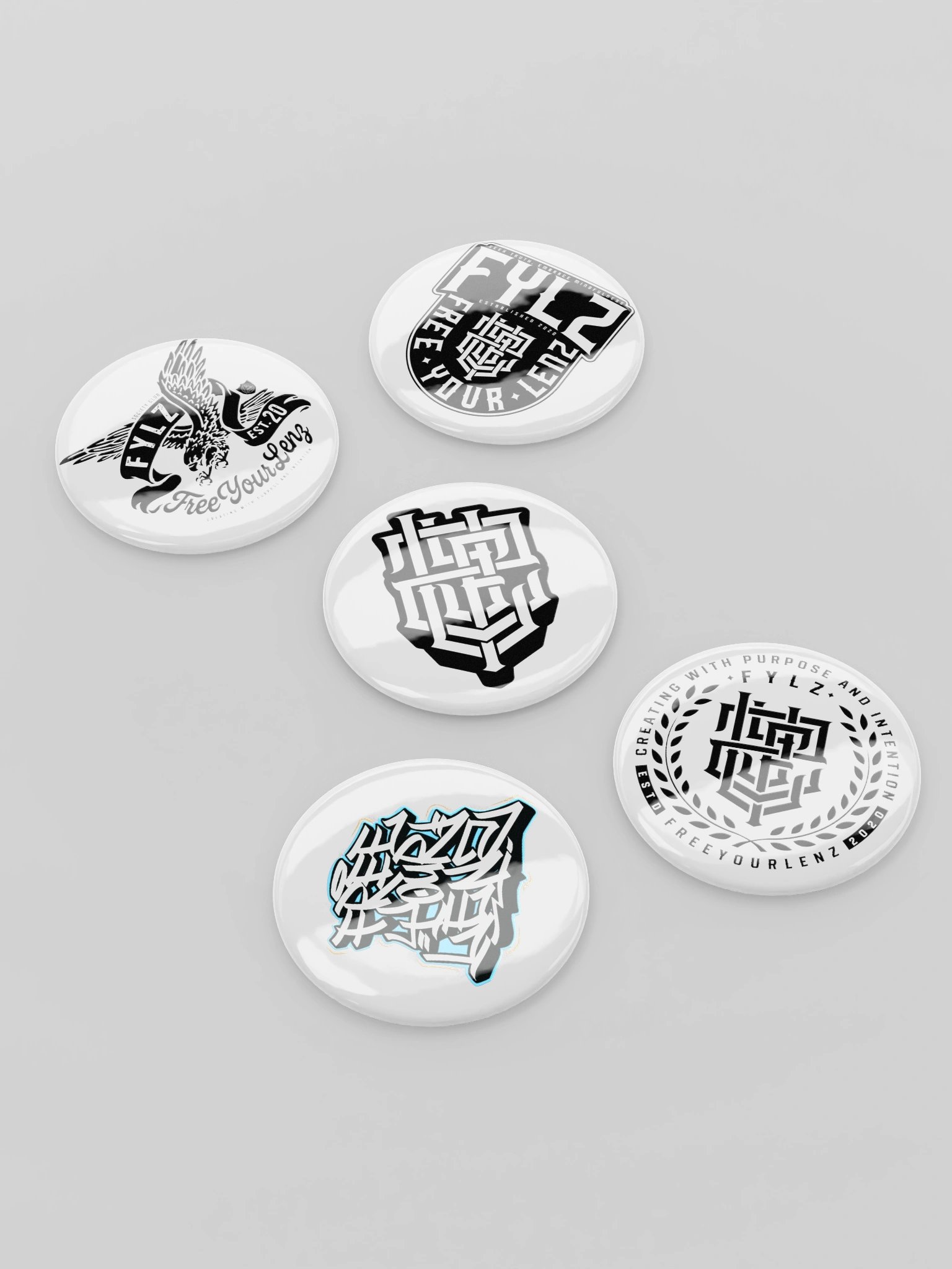 FYLZ Monochrome Button Pack | Set of 5 product image (3)