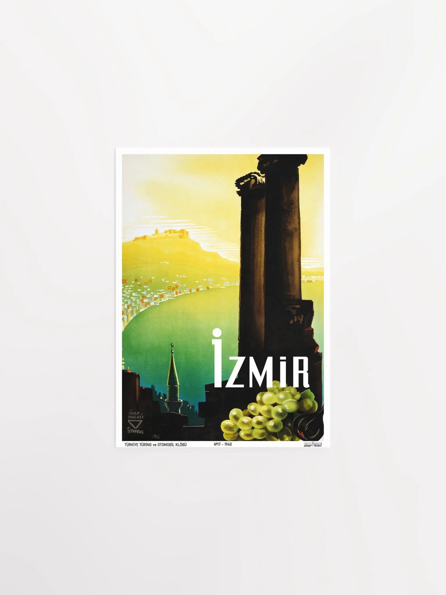 Izmir, Turkey, 1940 (Türkiye Turing Klöbü) — retro vintage travel poster, retro travel art, retro travel wall art product image (6)
