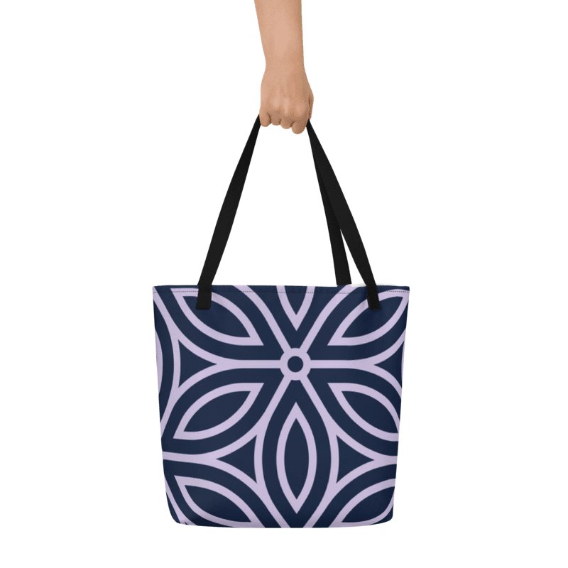 Lavender Petal Symmetry Large Tote Bag product image (1)