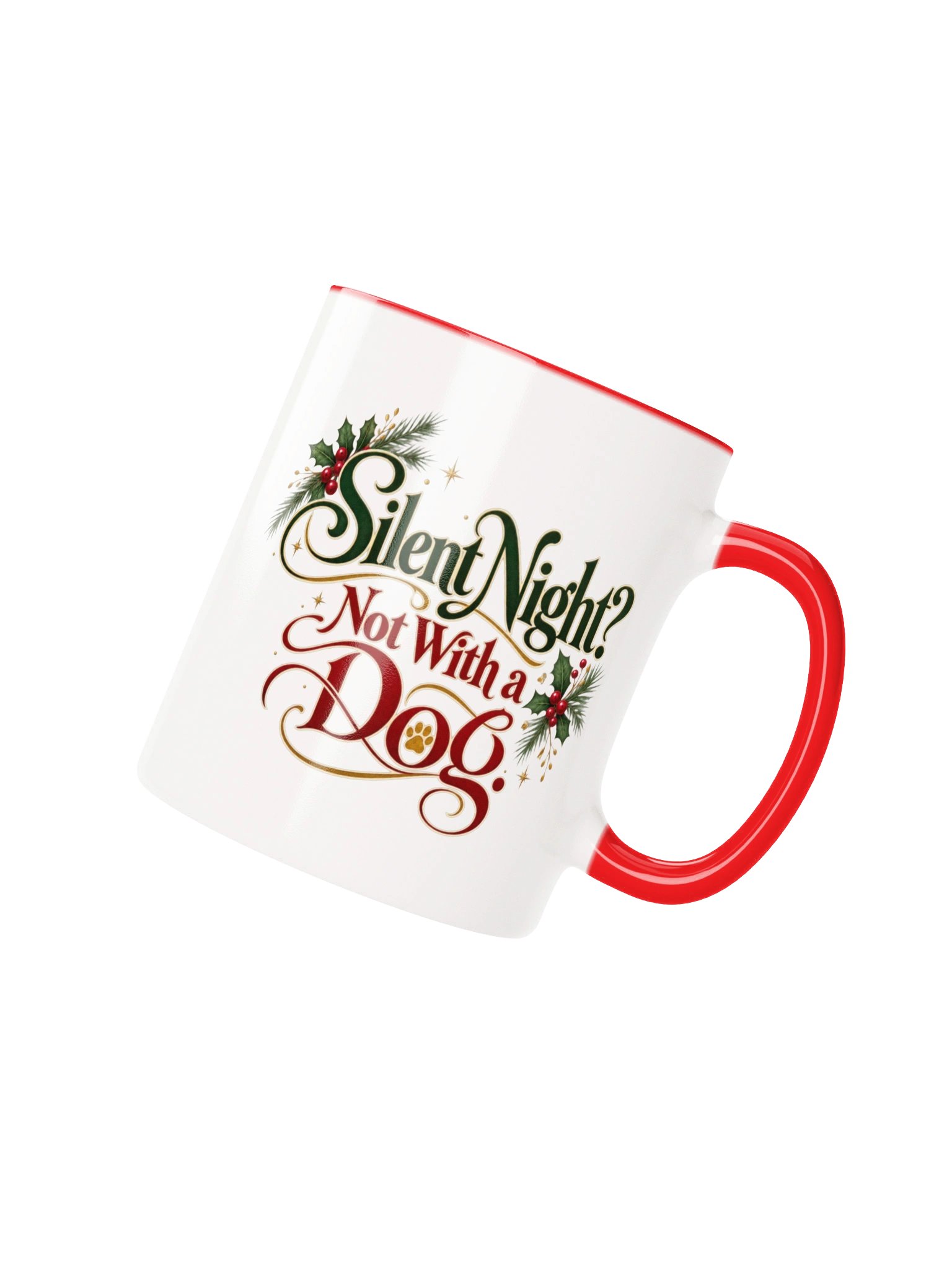 Funny Christmas Dog Lover Mug – Silent Night? Not With a Dog | Festive Holiday Coffee Cup product image (3)
