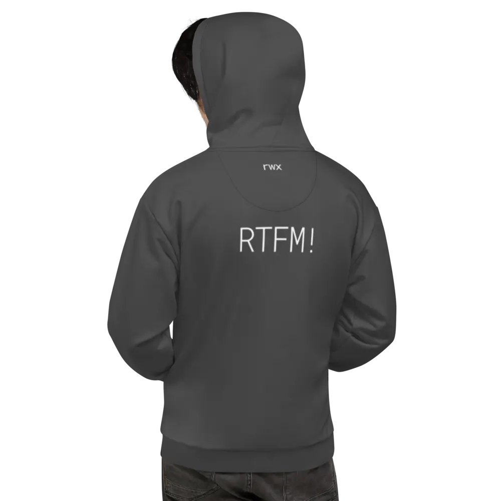 need help? RTFM! hoodie (darker grayscale mode) product image (1)