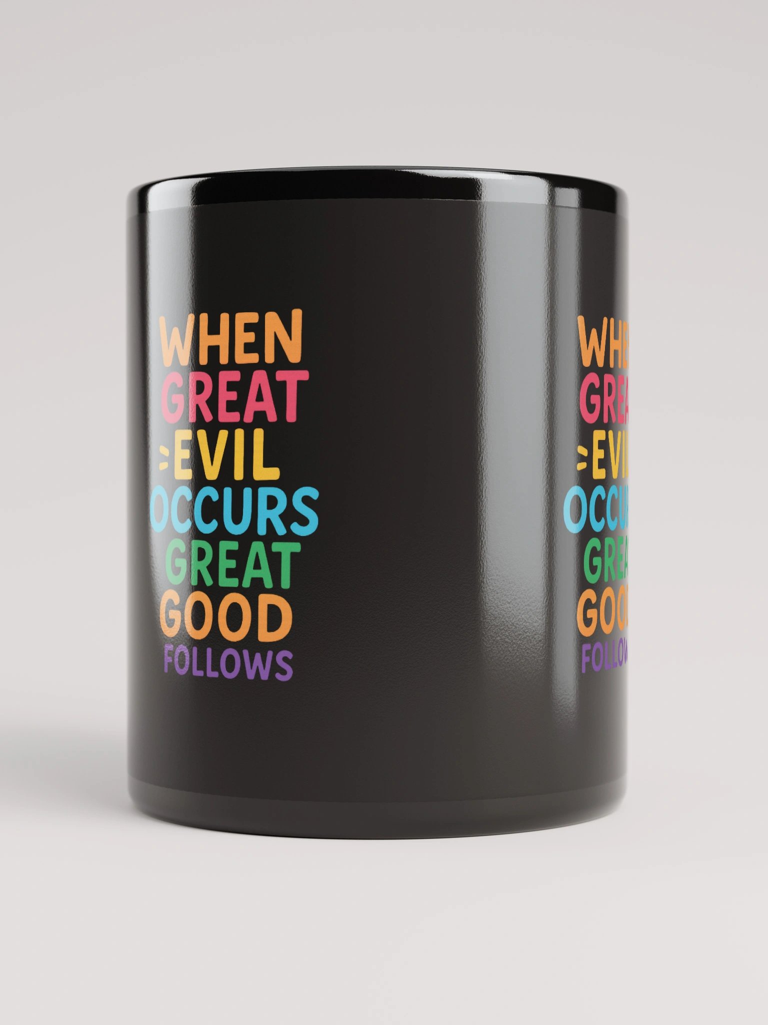 Great Good Follows” Inspirational Black Mug – Nichiren Buddhism Quote for Inner Strength product image (5)