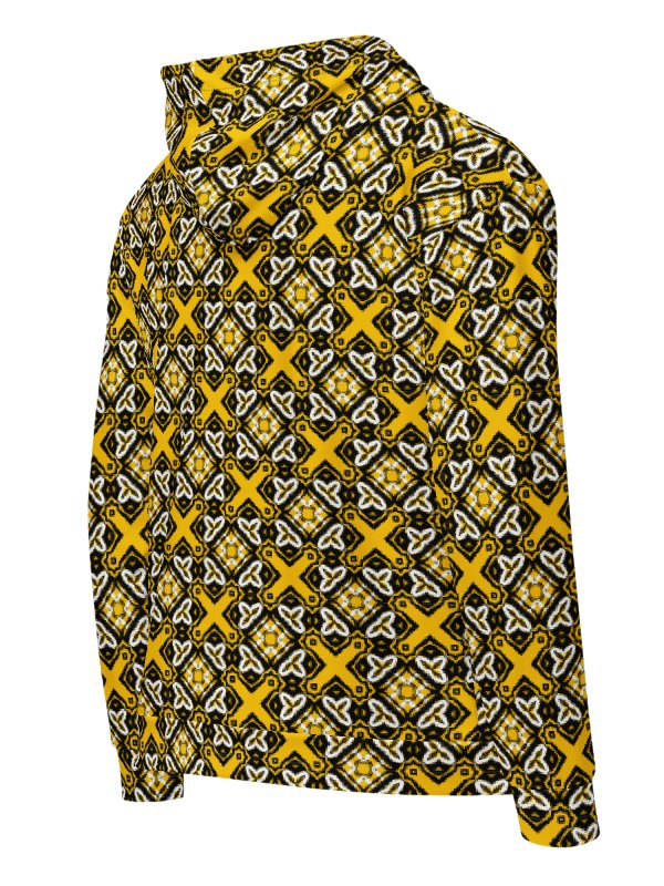 Symmetric X Grid Unisex Zip Hoodie product image (3)