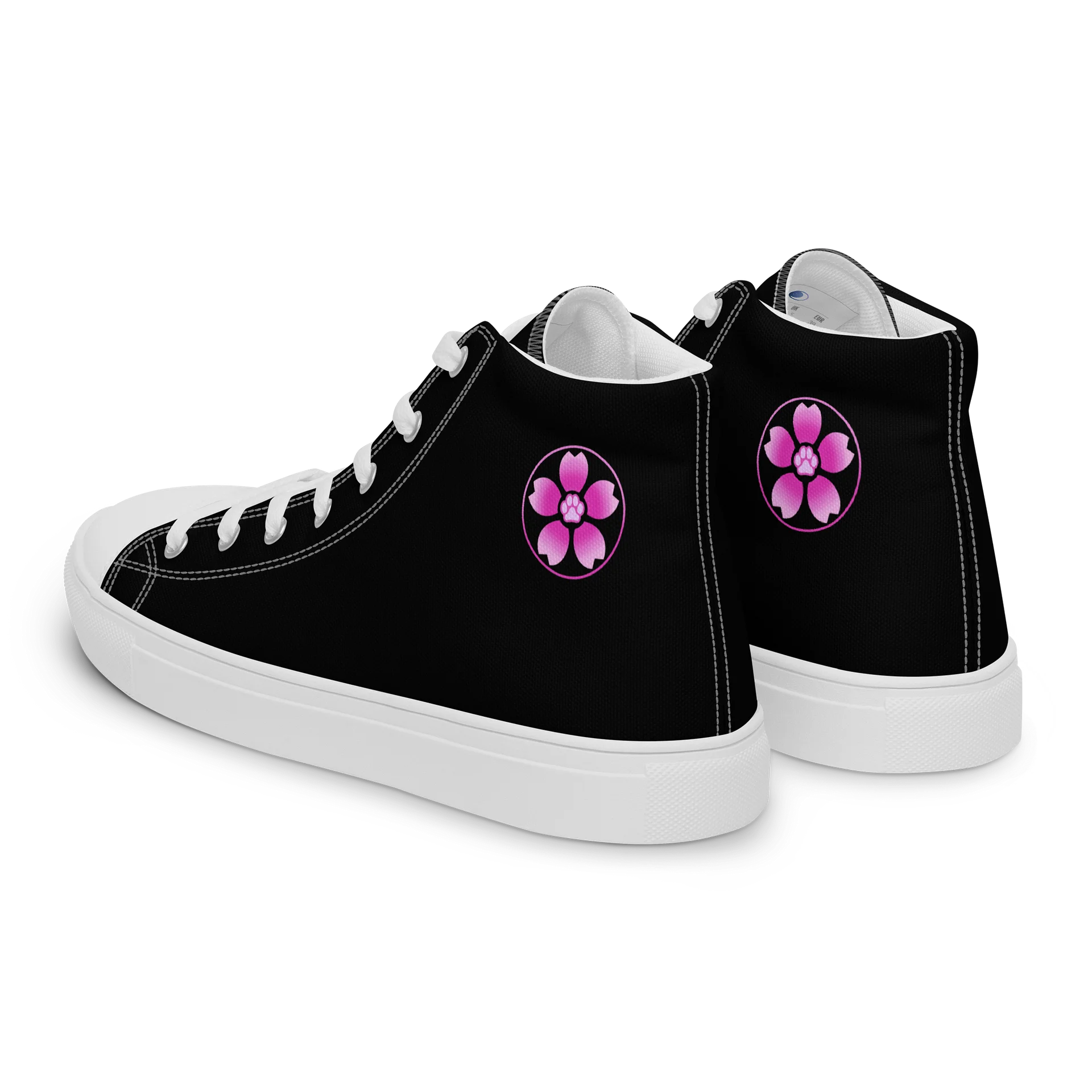Moo Cherry Pawsom Logo Women's High-Canvas Shoes (Black) product image (5)