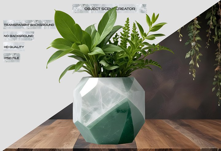 Jade Signature – Faceted Jade Planter PNG product image (2)