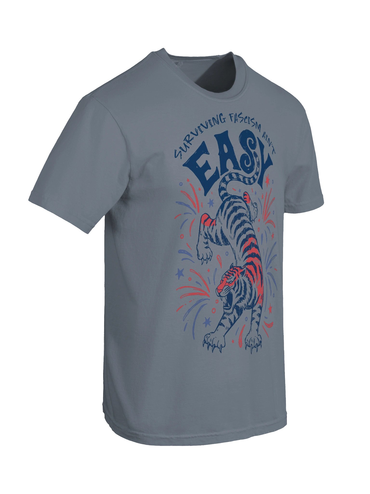 Surviving Fascism Ain't Easy Tiger, Graphic Trendy Aesthetic T shirt product image (93)