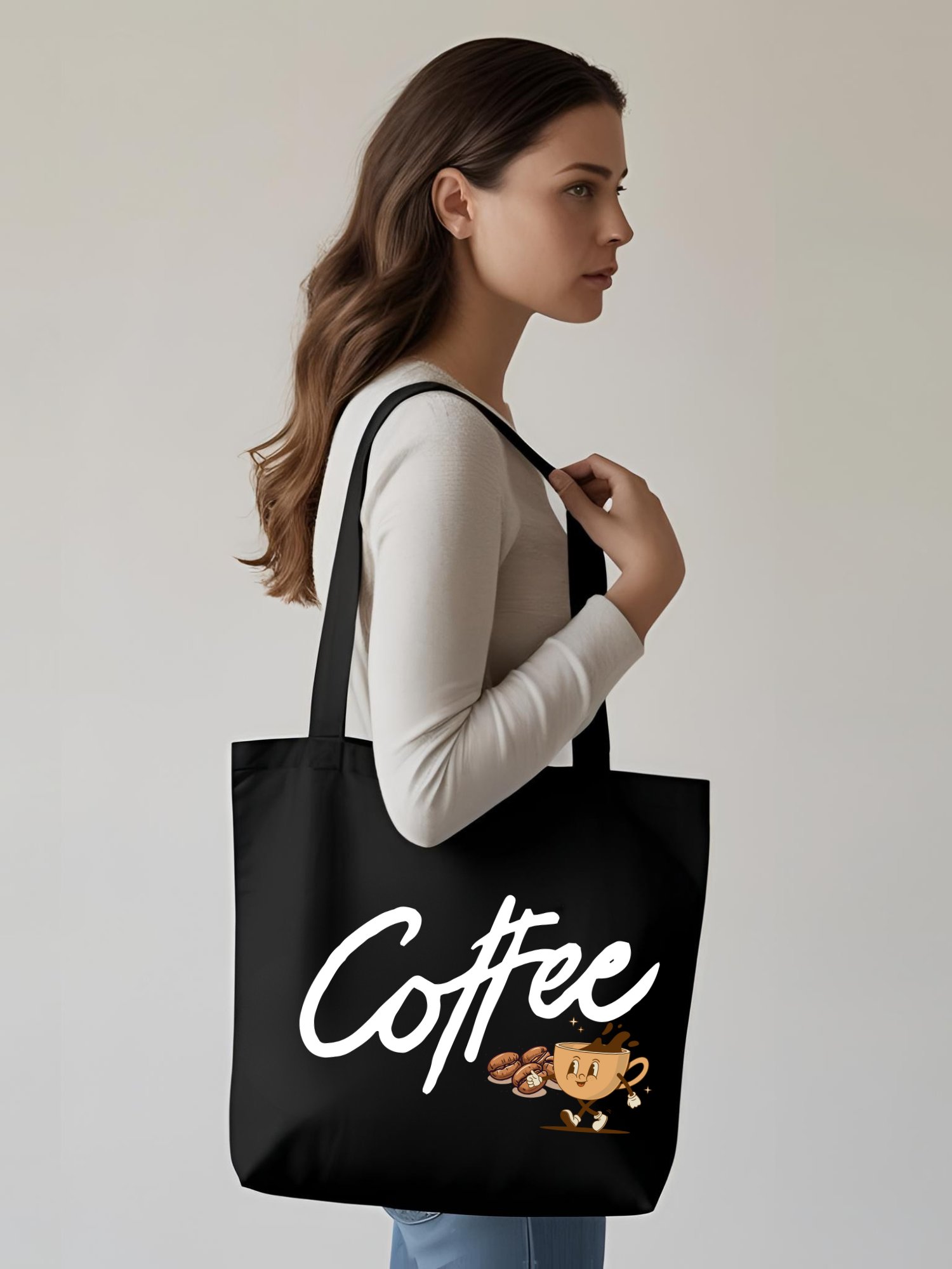 Coffee Cartoon Eco Tote Bag product image (1)
