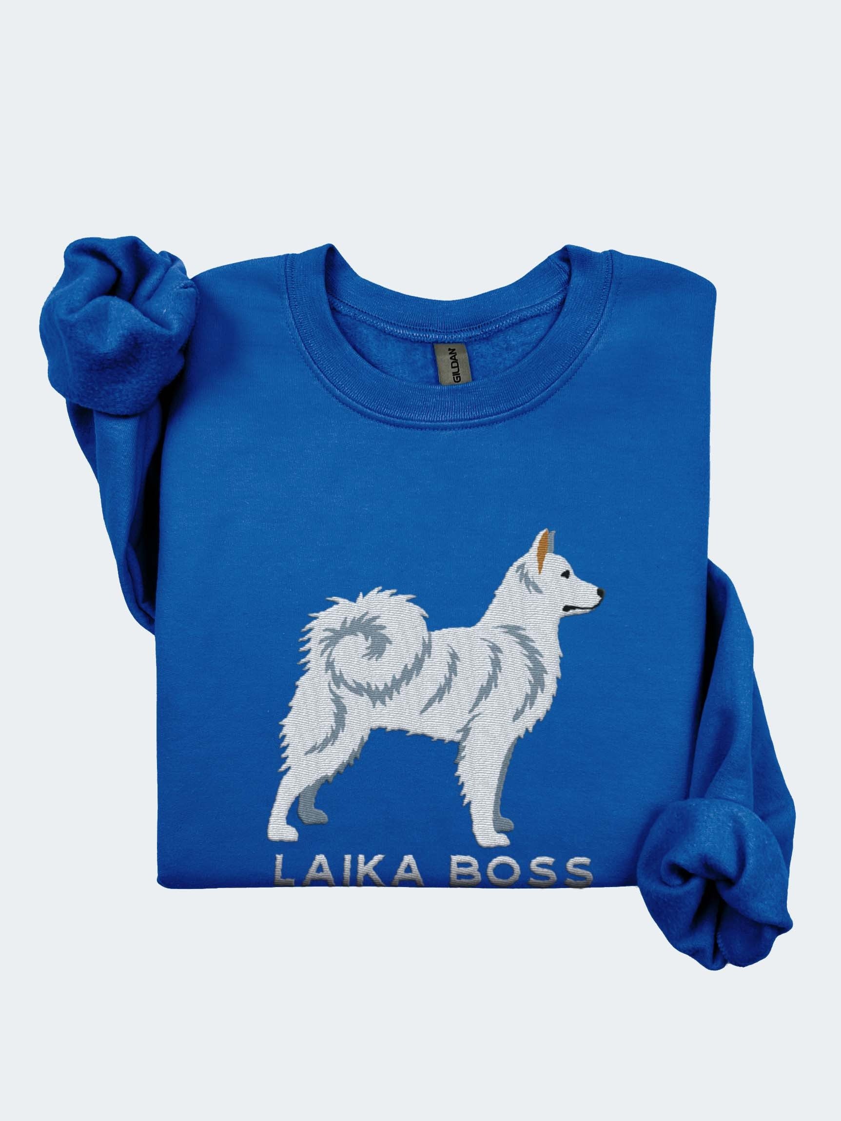 Laika Boss Sweatshirt (Embroidered) of a Yakutian Laika(White) product image (2)