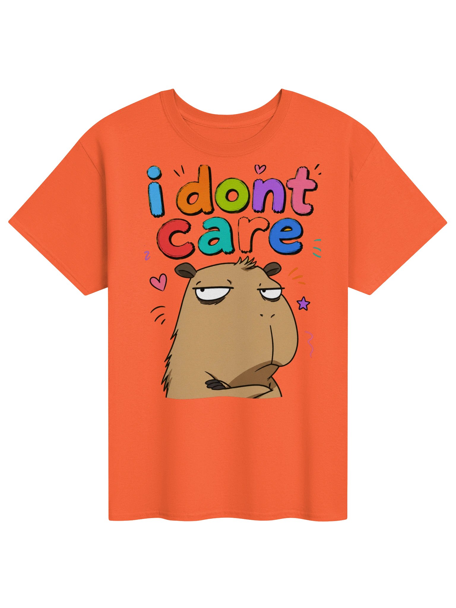 I Don't Care Capybara T-Shirt – Colorful Funny Meme Tee product image (3)
