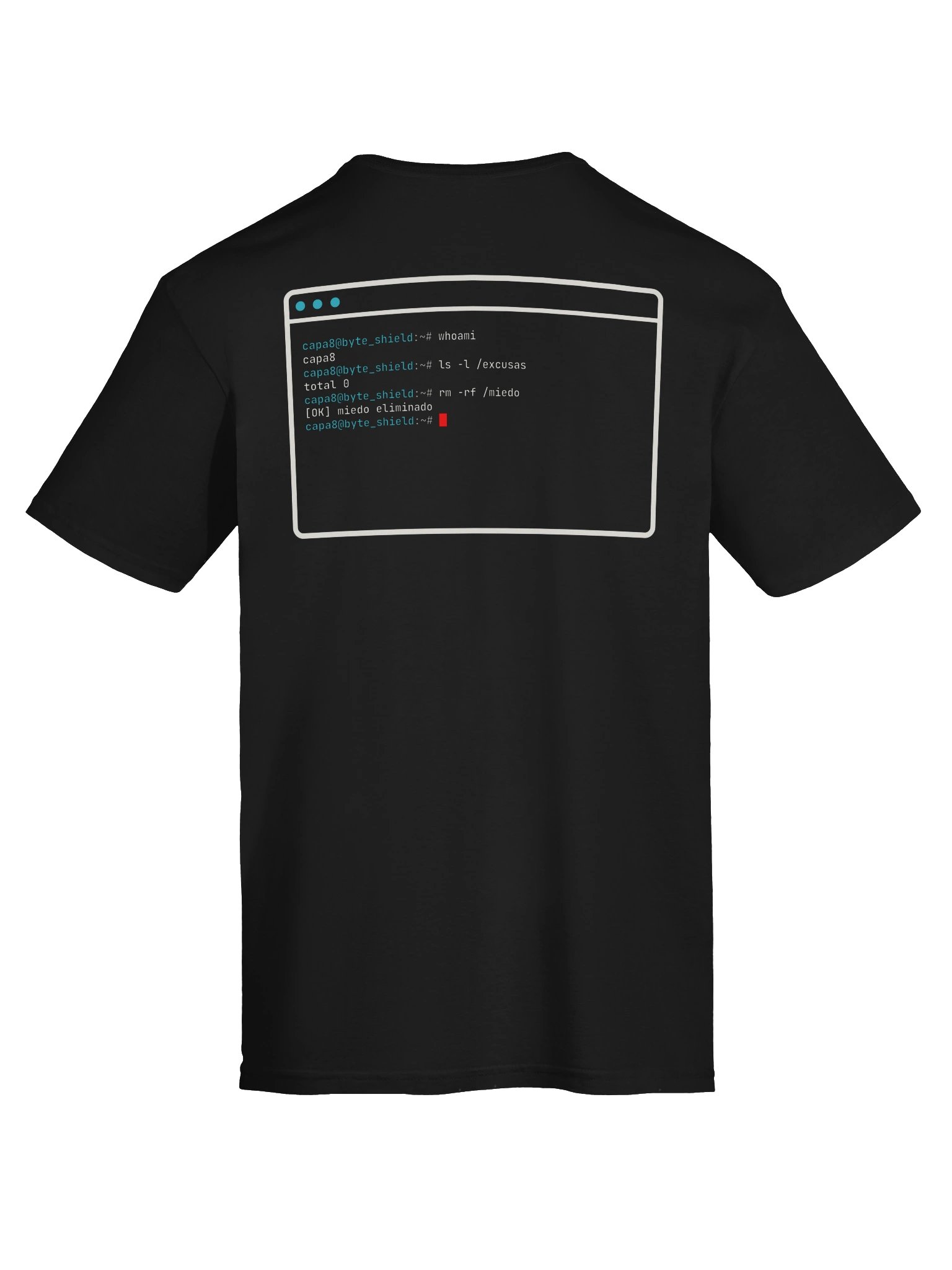Camiseta Ligera rm -rf /miedo · Capa 8 · byte_shield product image (7)