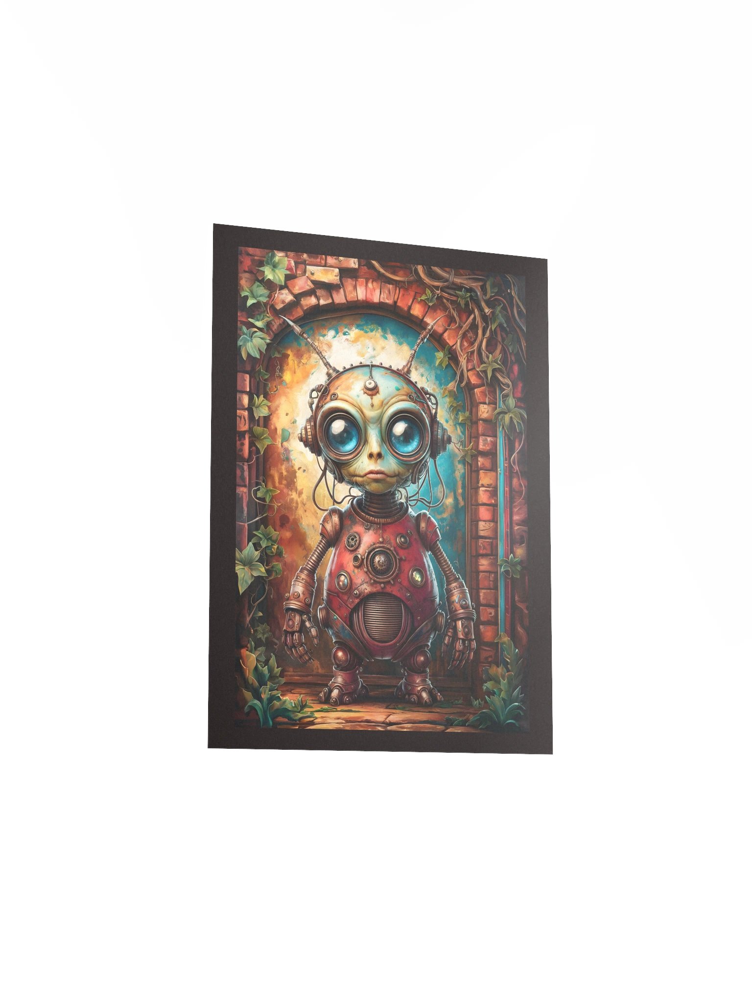 Steampunk Alien Robot Poster – Retro-Futuristic Sci-Fi Wall Art product image (4)