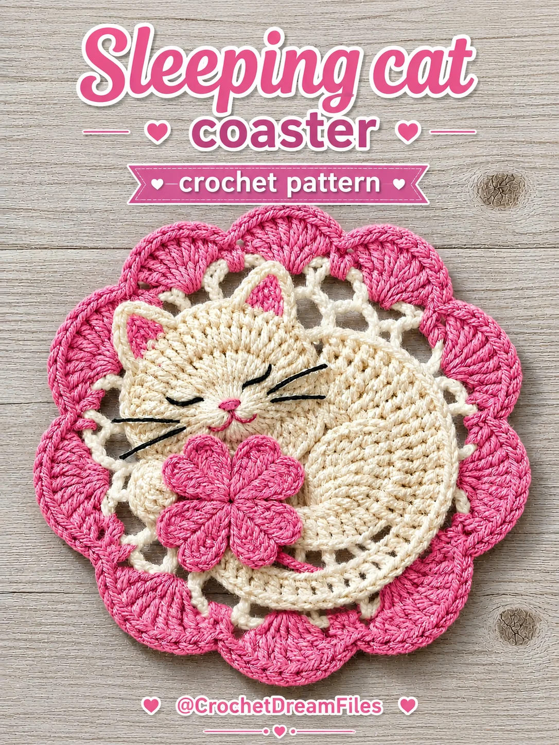 Sleeping Cat Crochet Coaster Pattern product image (1)