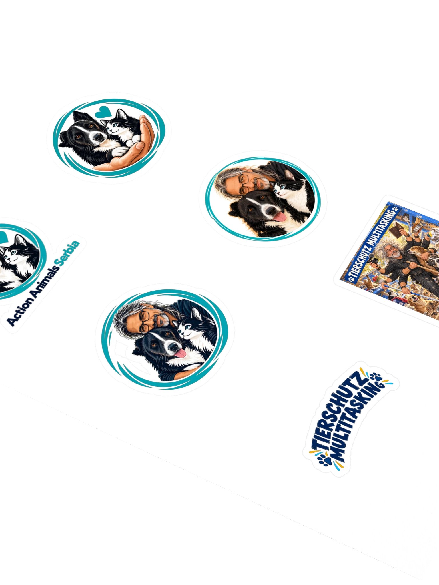 6 AAS Motive mit Herz – Stickerbogen | Action Animals Serbia product image (2)