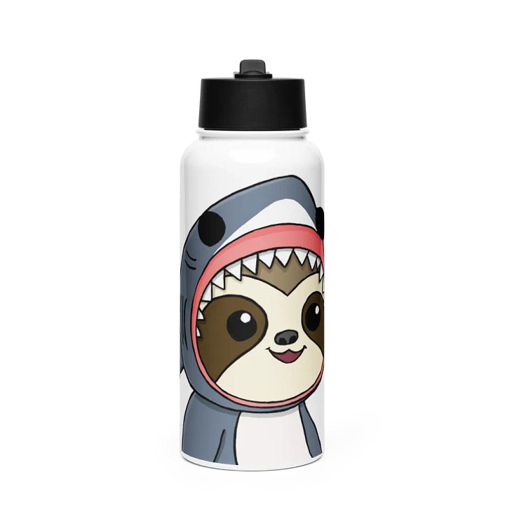 Stainless Steel Water bottle With Straw - Shark product image (1)
