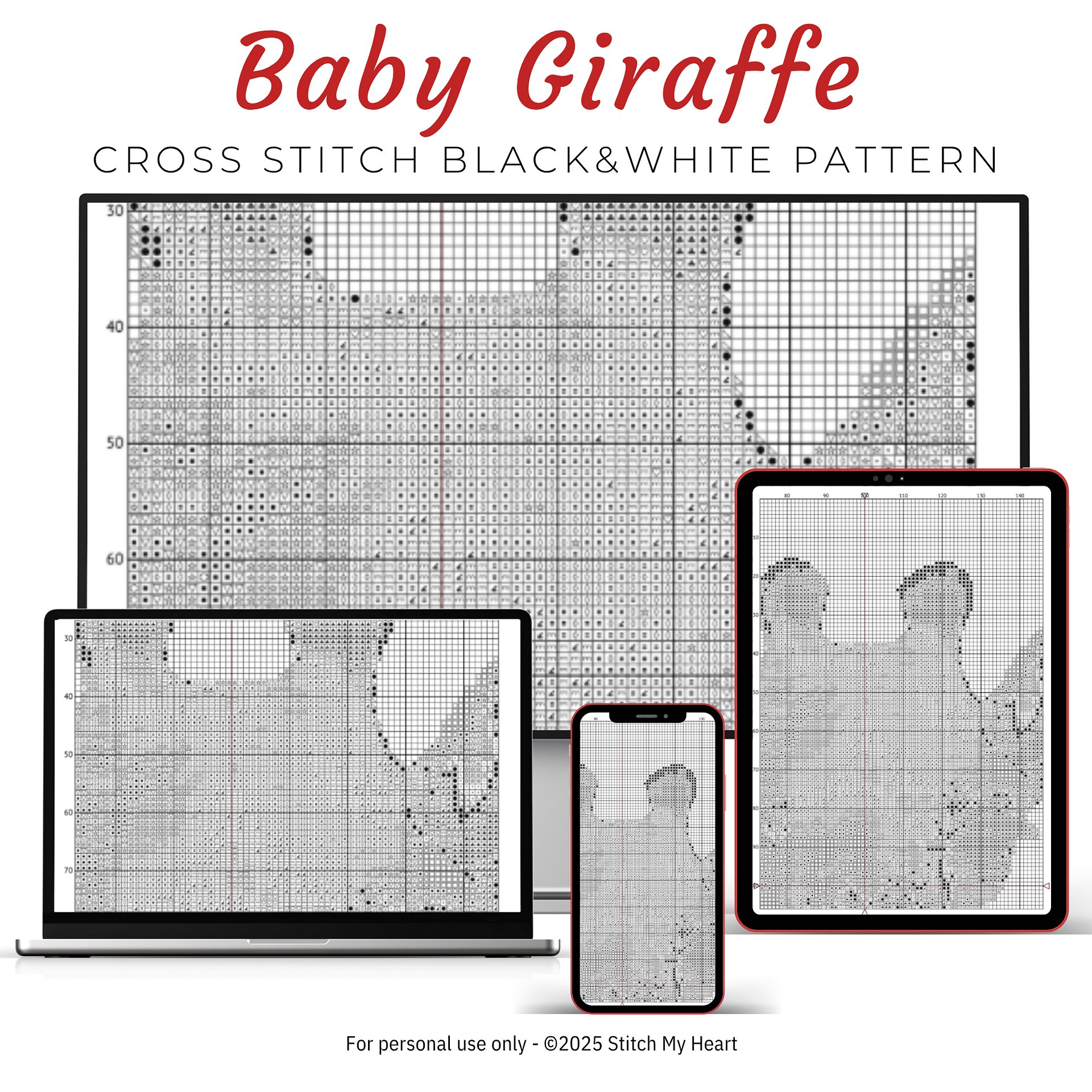 Baby Giraffe Cross Stitch Pattern product image (4)