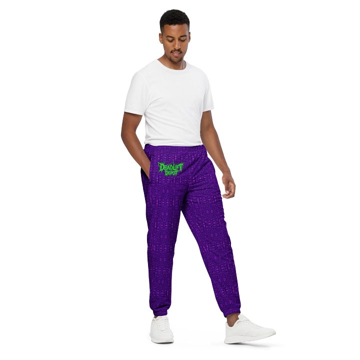 Special Edition PURPLE Code Skeleton Deadlift Depot Track Pants product image (1)