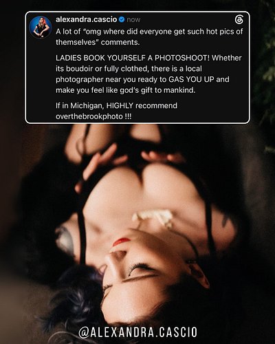 Booking a photoshoot for yourself is fun, empowering, and supports local artists! Shout out to @overthebrookphoto in Clio, Mi...
