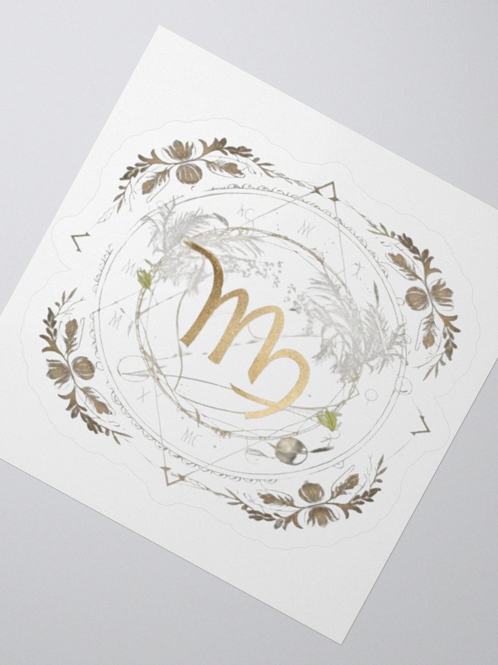Virgo Zodiac Sticker - Maiden with Wheat & Floral - Durable Vinyl product image (5)