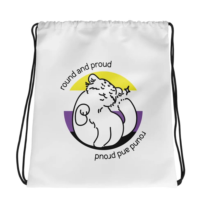 Round and Proud Manul Nonbinary Version - Drawstring Bag product image (1)