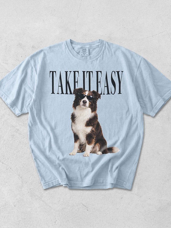 Take It Easy '90s Pop Vintage-Style T-Shirt for Border Collie(Red) Lovers product image (1)