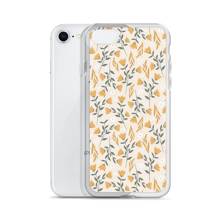 Golden Wildflower Meadow Aesthetic Clear iPhone Case product image (55)