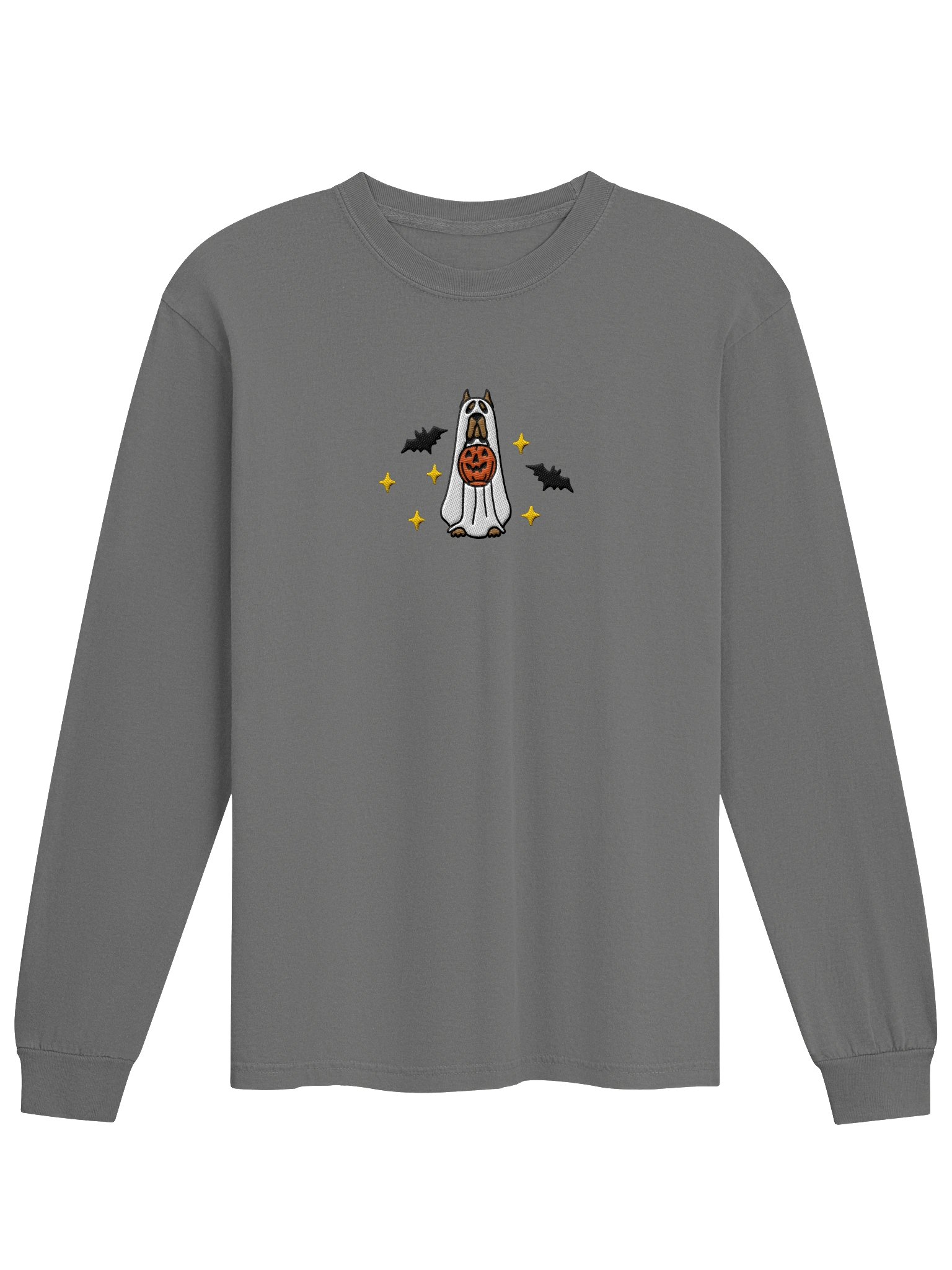 Halloween Cane Corso(Tan, Cropped Ears) Embroidered Long-Sleeve T-Shirt product image (9)