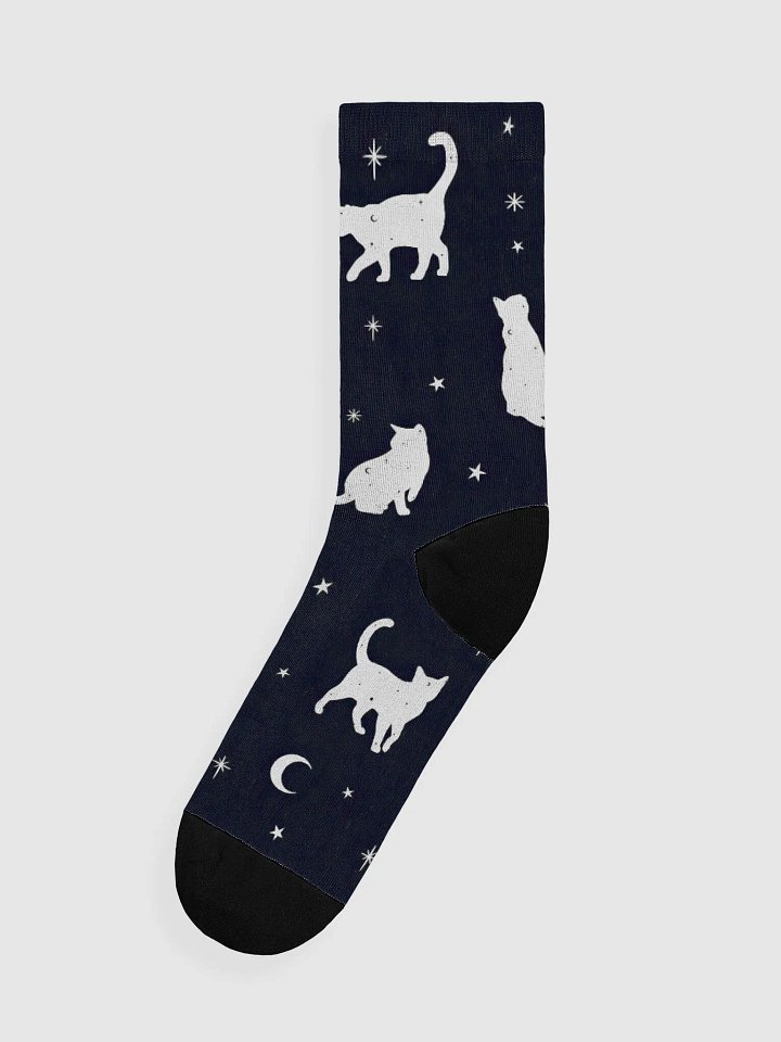 Starry Cats - Black - Crew Socks product image (1)