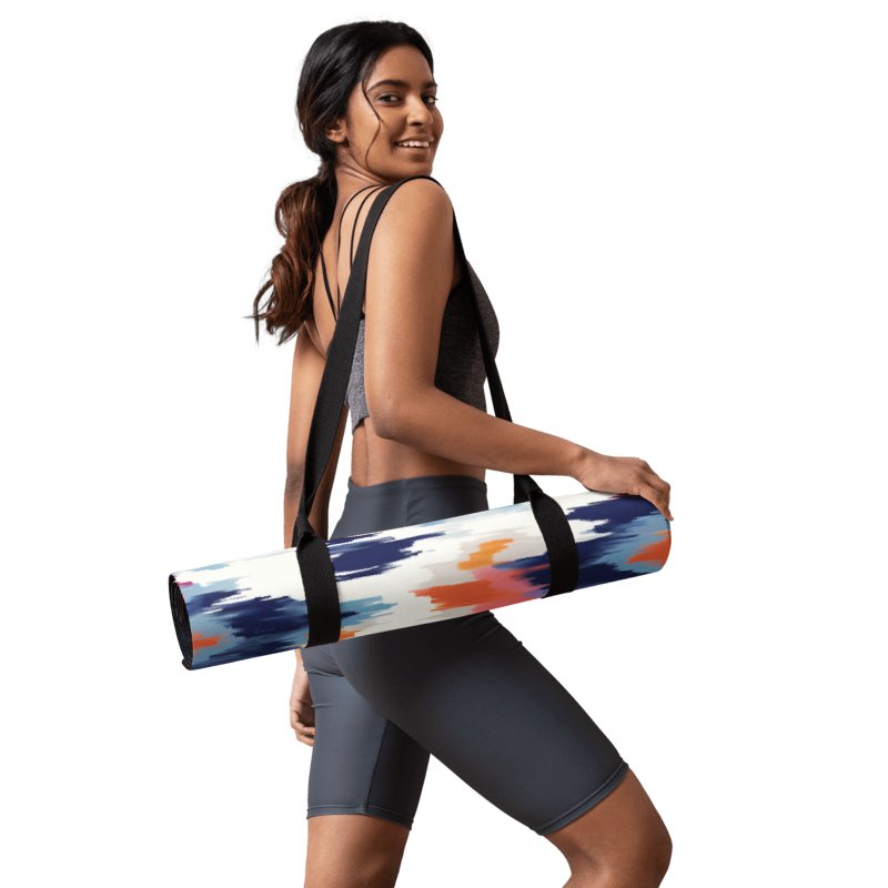 Abstract Ikat Blue Yoga Mat product image (6)