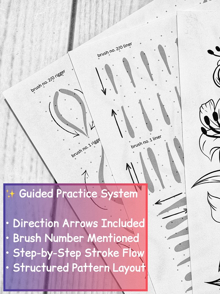 Mandala Brush Stroke Mastery Workbook vol 1 – 40 Page Guided Practice PDF product image (2)