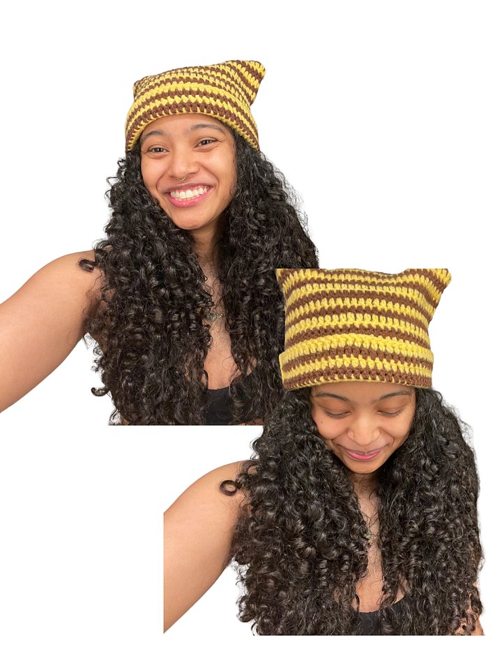 Mocha and Butter Yellow Cat Ear Beanie product image (1)