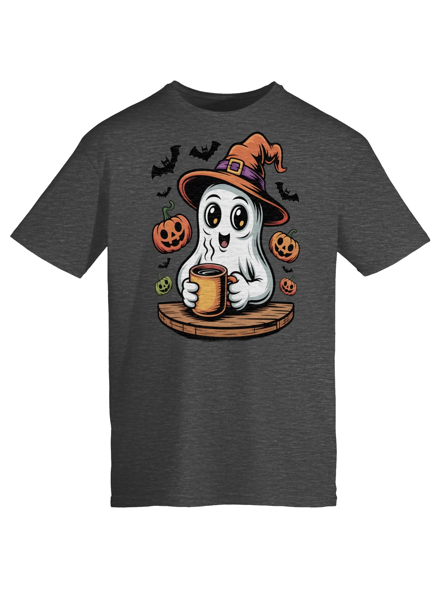 Cute Ghost Halloween Mug & Pumpkins Tee product image (47)