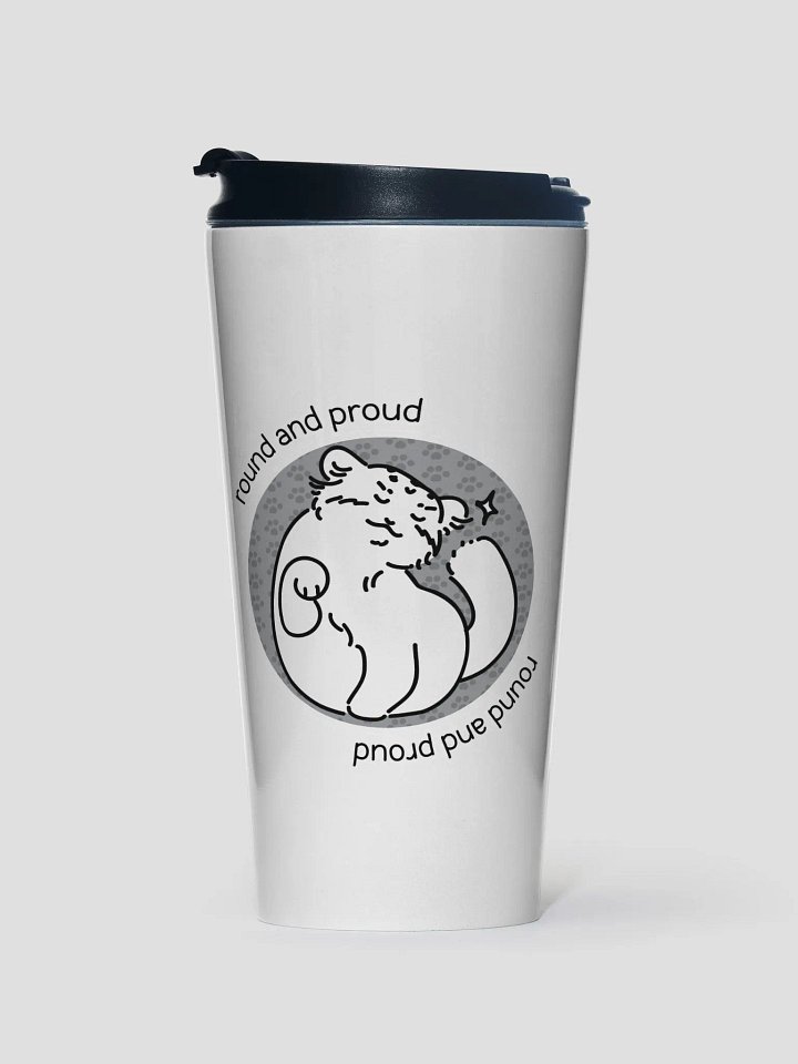 Round and Proud Manul Unlabeled Version - Steel Travel Mug product image (1)