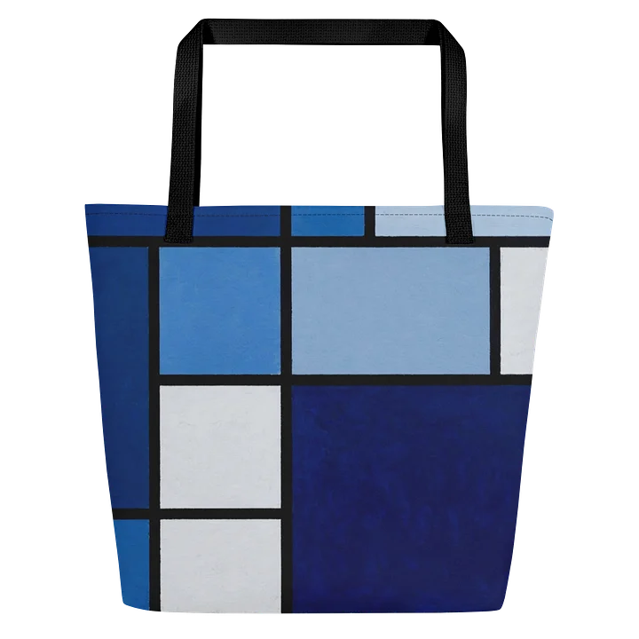 Blue Grid Abstract Tote Bag product image (1)