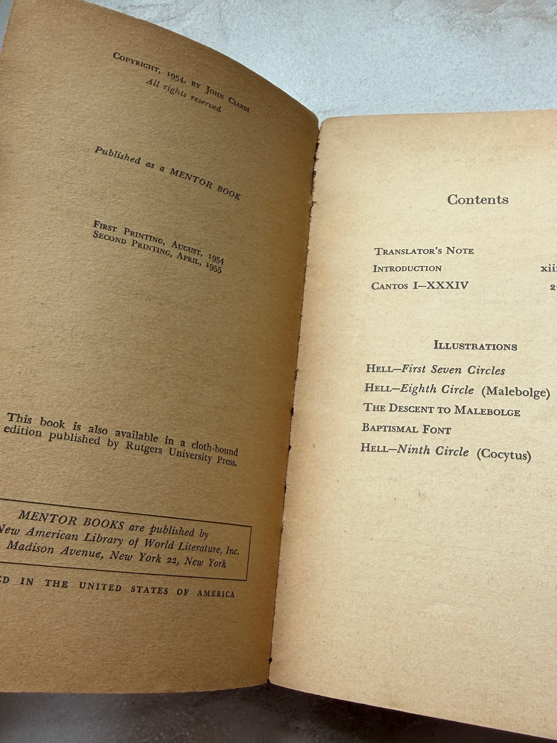 1955 The Inferno | Dante Alighieri | John Ciardi Translation | Vintage Mentor Paperback product image (3)