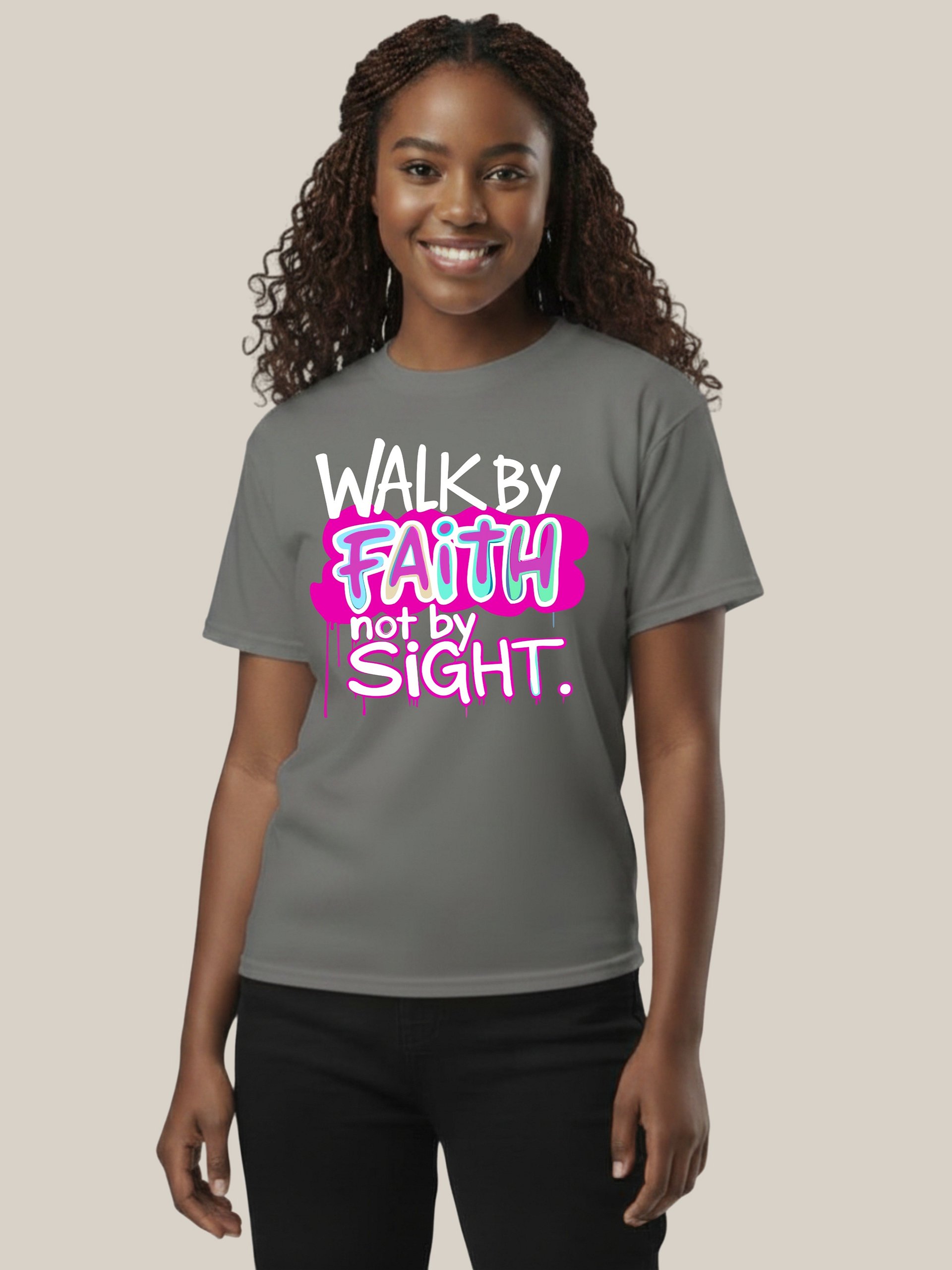 Walk By Faith Girls Bible Verse T-Shirt product image (5)