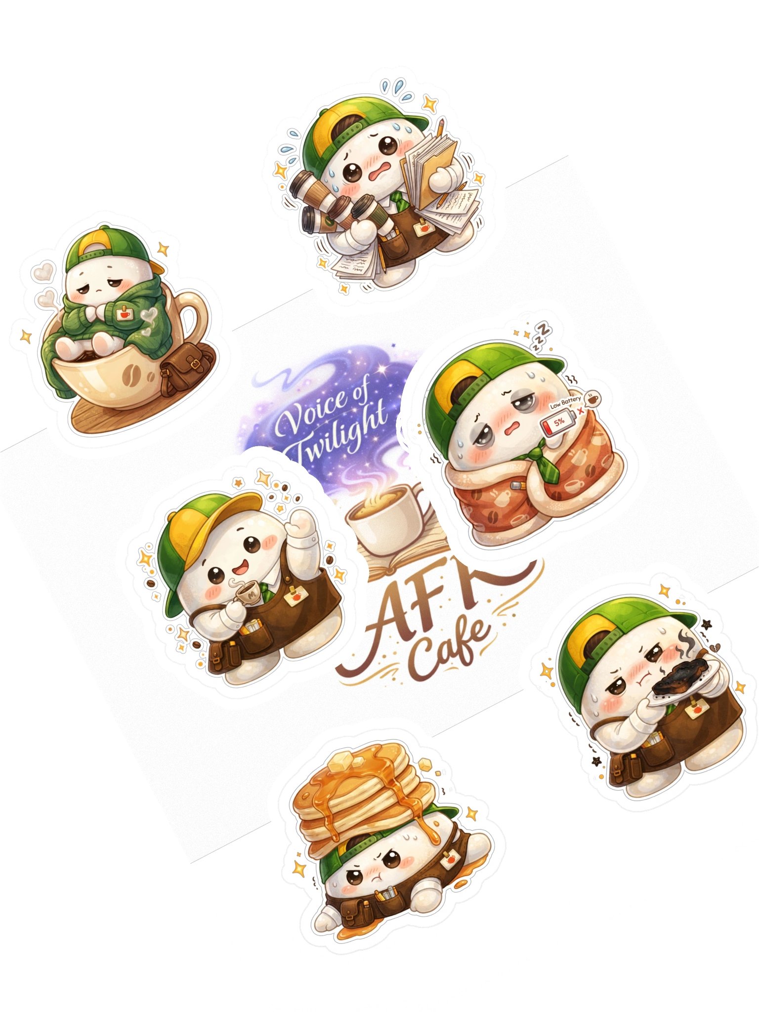AFK Cafe Mochi Sticker Set product image (1)