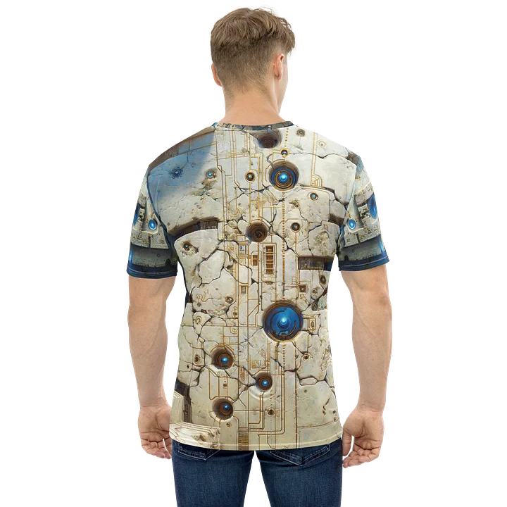 Stone Sentinel of the Luminous Wall – Ancient Greek Tech T-Shirt product image (2)