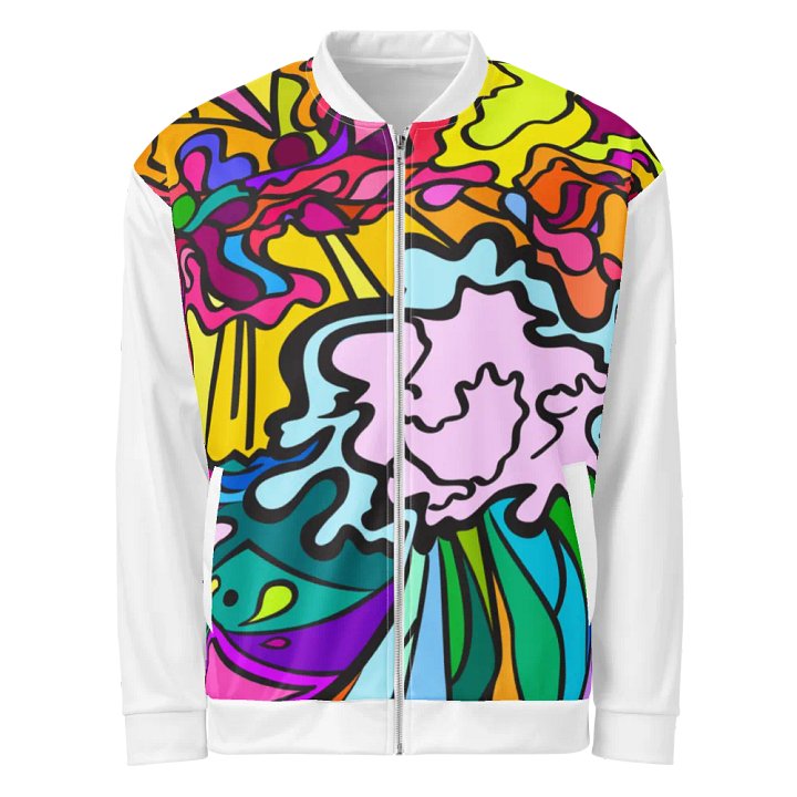 Vibrant Swirls All-Over Bomber Jacket - Wave at Sunset product image (1)