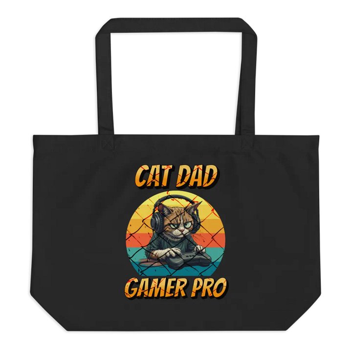 Cat Dad Gamer Pro Organic Tote product image (1)