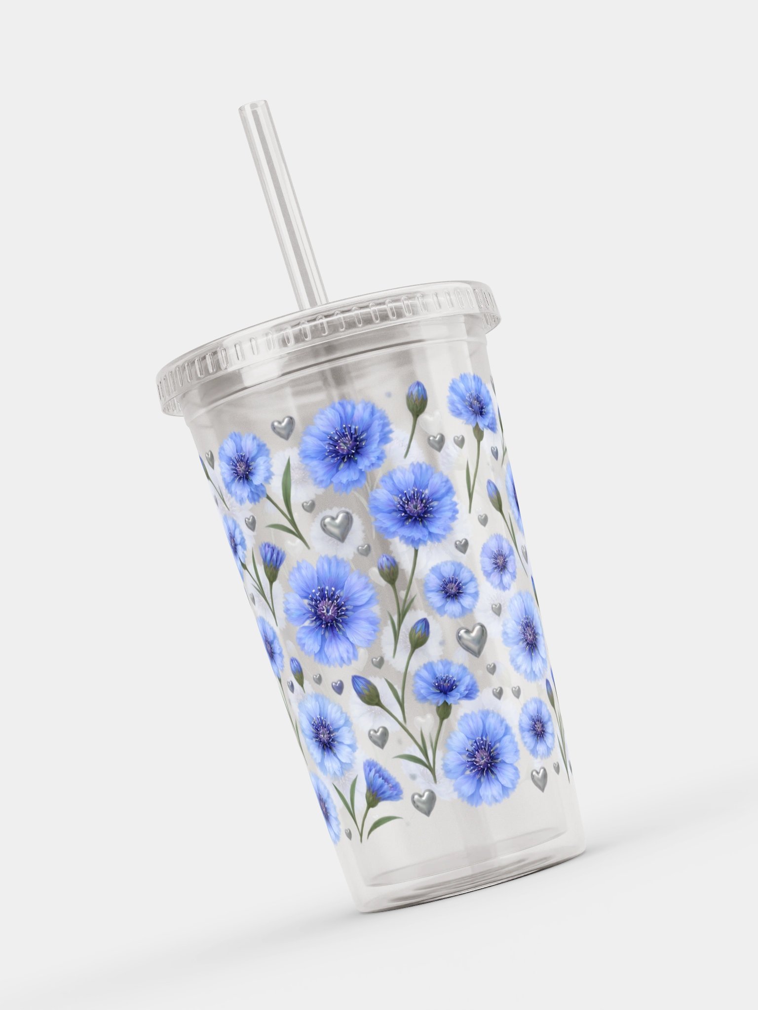 Cornflower Clear Dual Wall Tumbler 16 Oz (473 ml) product image (8)