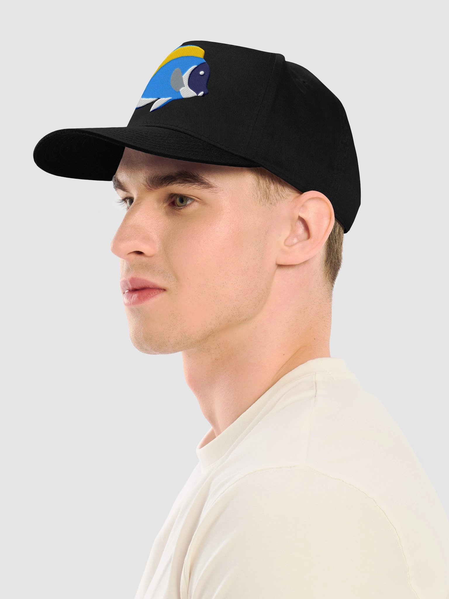 Powder Blue Tang Mid-Profile Baseball Cap (Embroidered) for Reef and Marine Aquarium Lovers product image (3)