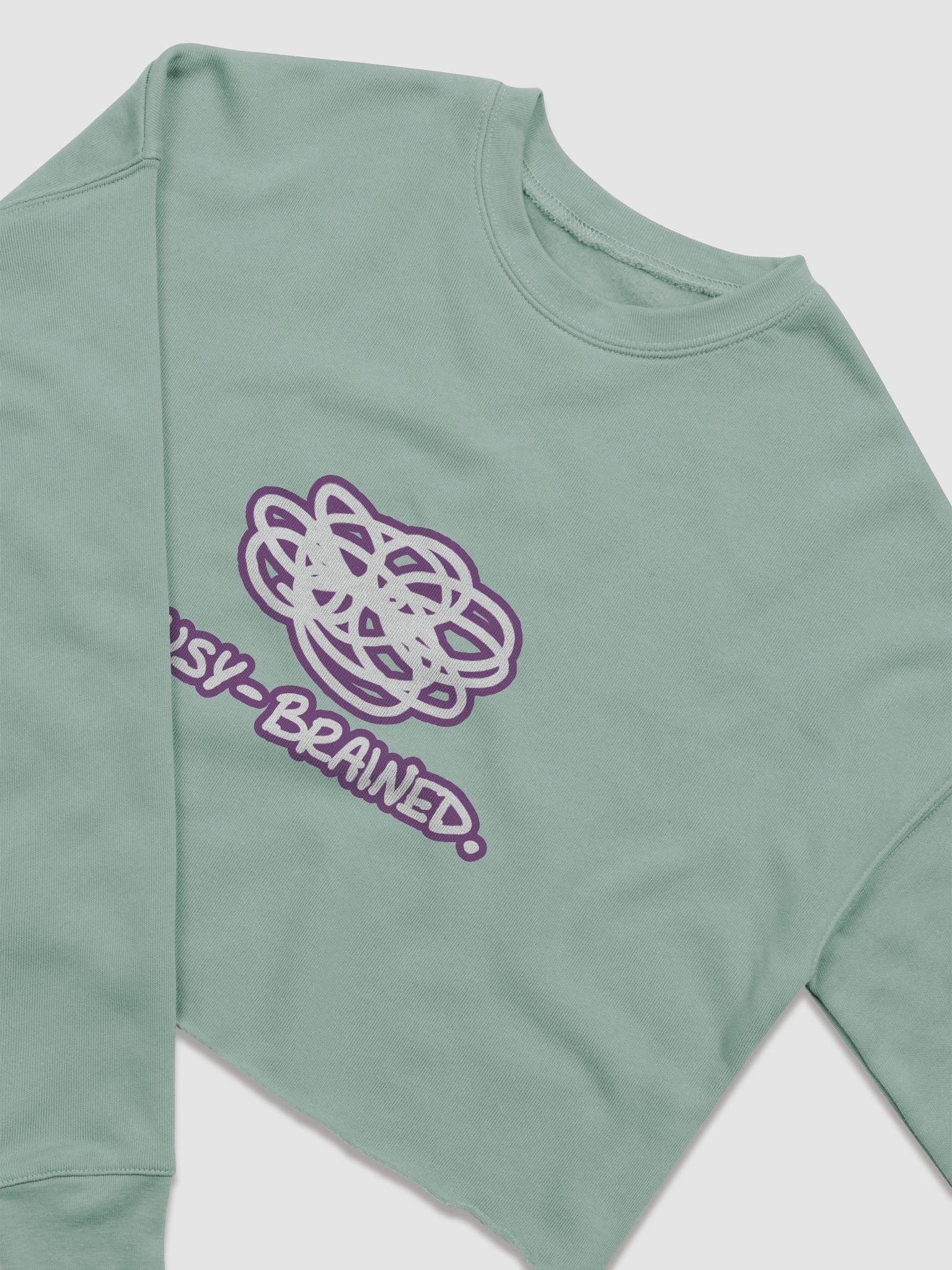 BUSY-BRAINED (lined design, #763D7D) Women's Fleece Crop Sweatshirt product image (25)