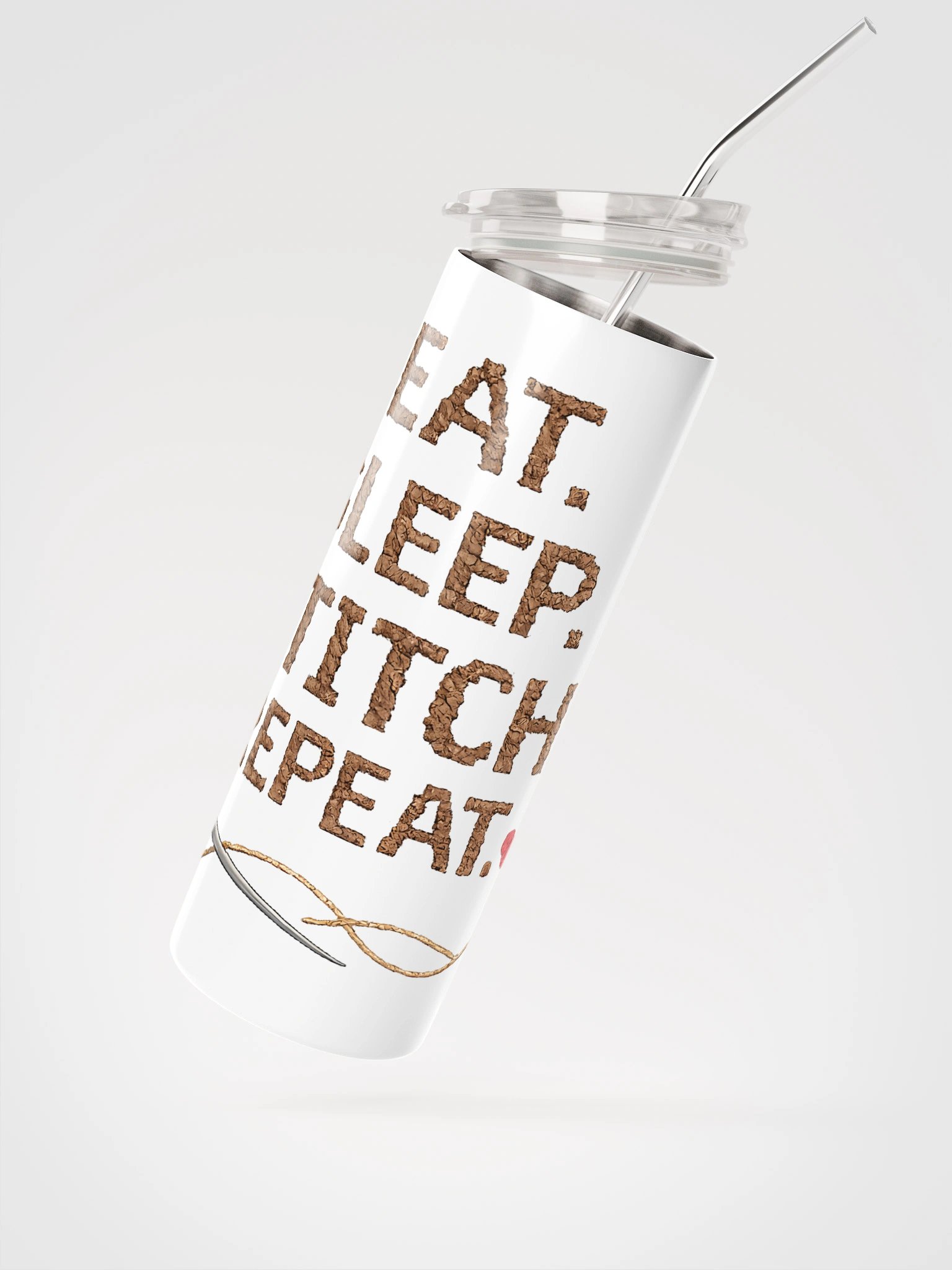 Eat. Sleep. Stitch. Repeat. Stainless Steel Tumbler product image (2)