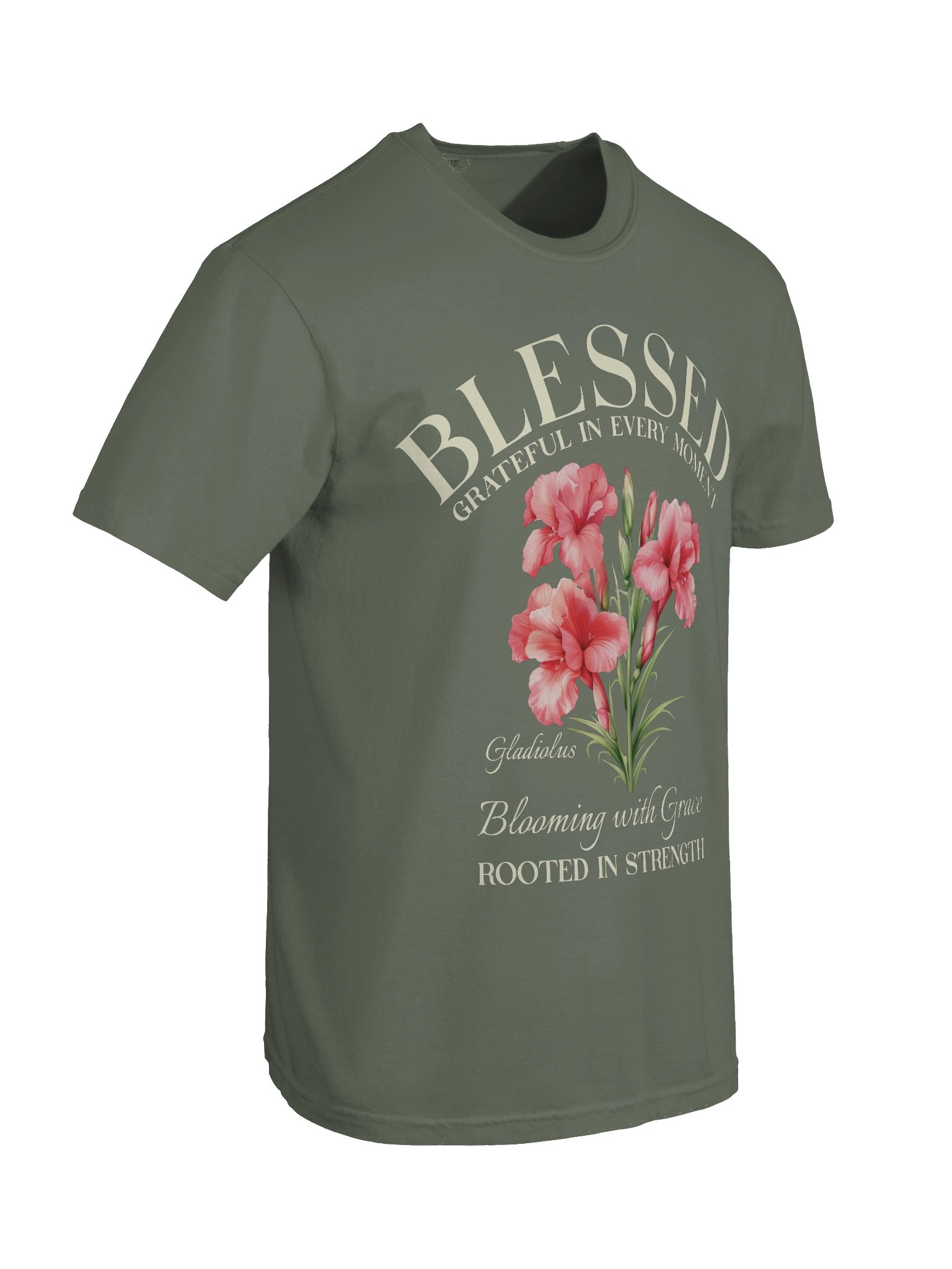 August Blessed Gladiolus Flower Shirt – Blooming with Grace, Rooted in Strength Graphic Tee product image (9)