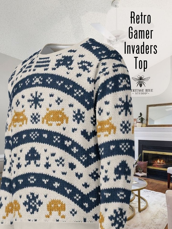 Retro Gamer Space Sweater – Classic Pixel Edition product image (1)