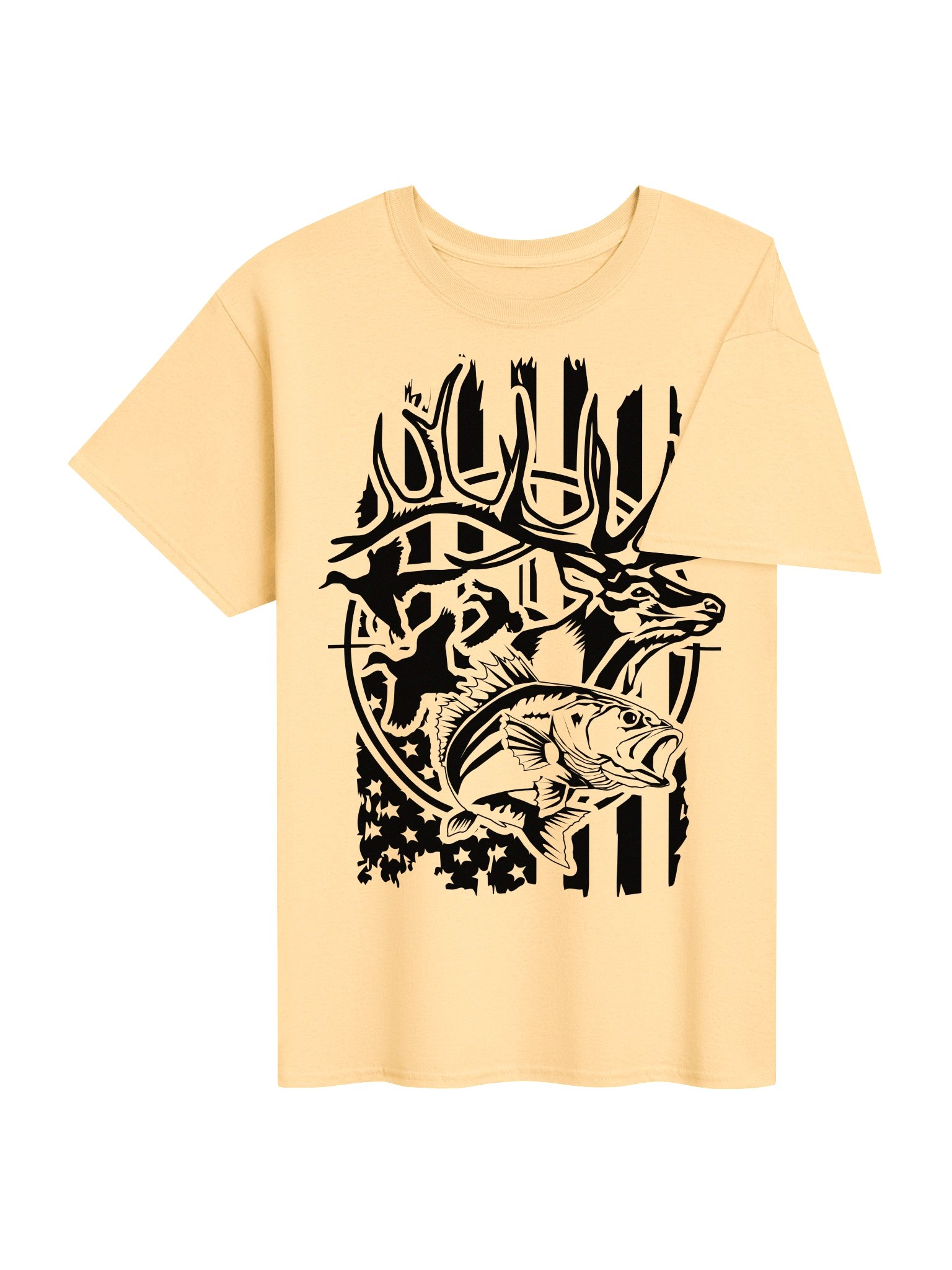 American Hunter Deer Bass Duck Flag Shirt product image (4)