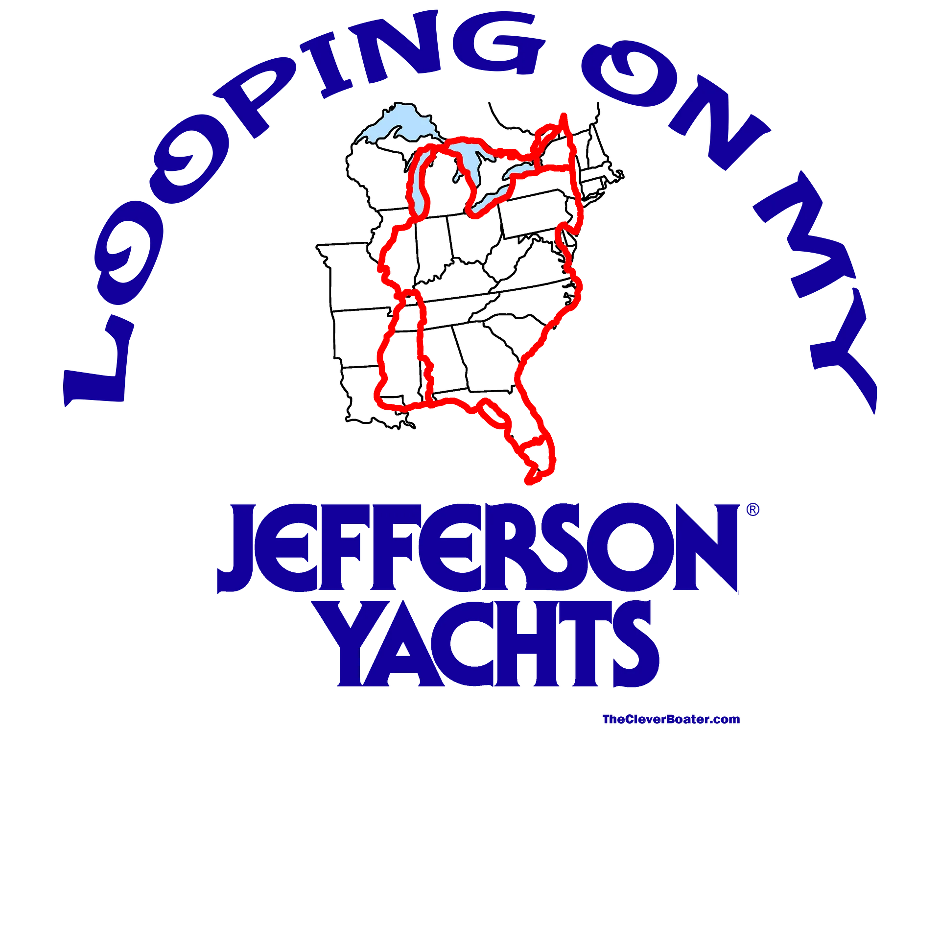 Looping On My Jefferson - T-Shirt - Light Shirt w/Blue Logo product image (5)