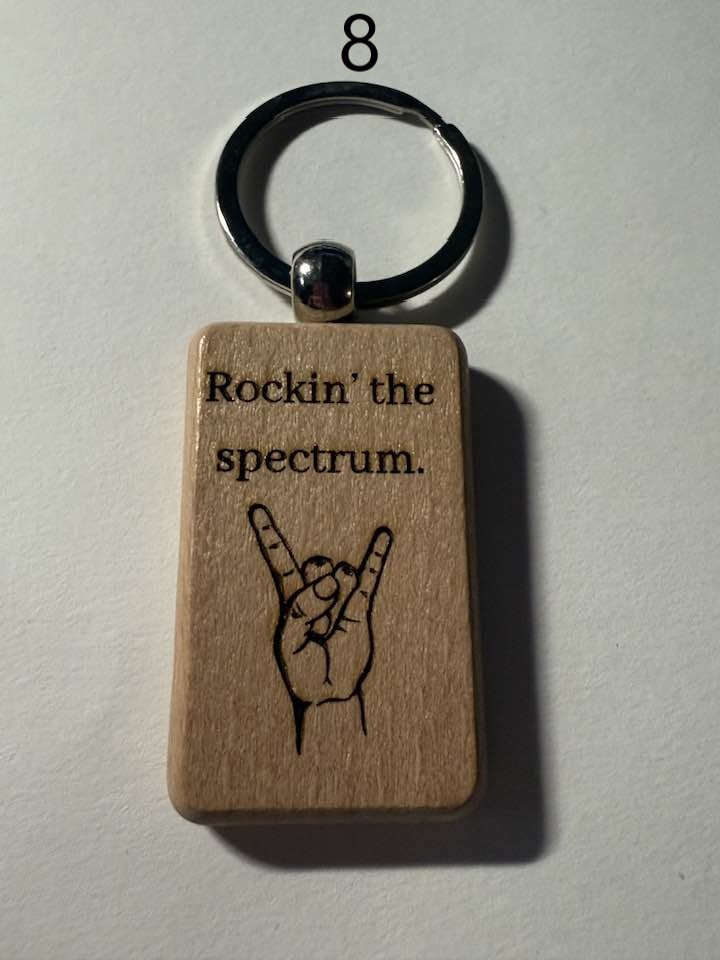 Wooden Engraved Neurodivergent Keychains | ADHD, Autism, Anxiety, and More (3) product image (8)