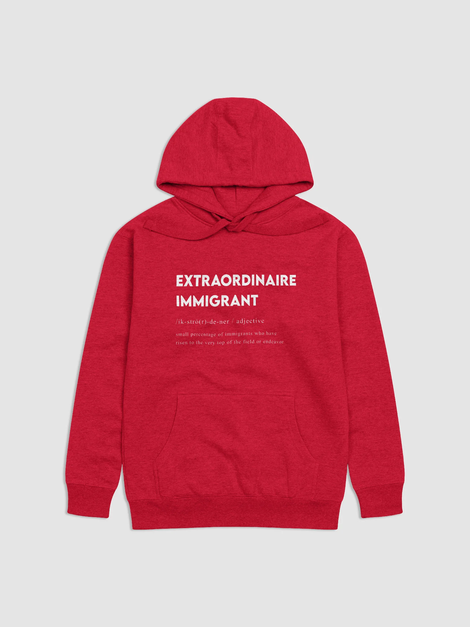 EXTRAORDINAIRE IMMIGRANT HOODIE RED product image (1)