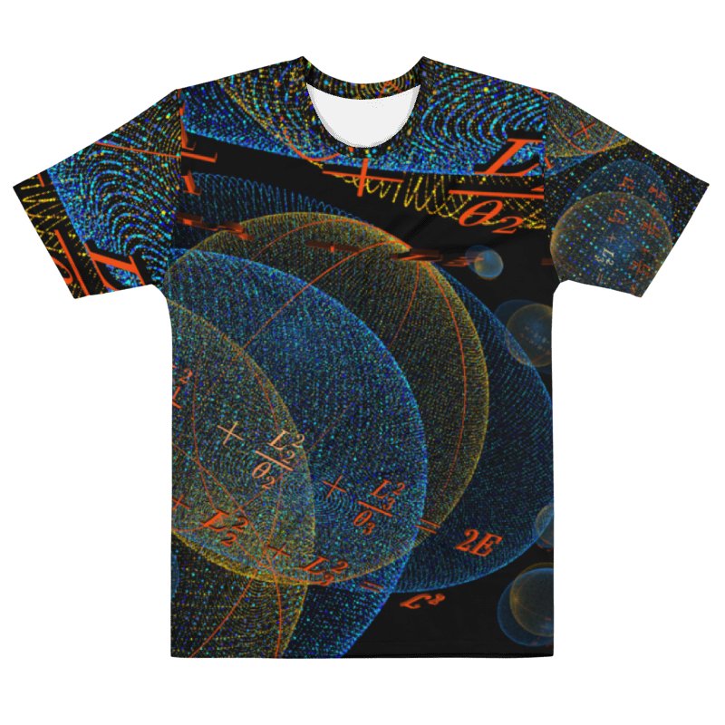 Poinsot's Pixel Spaceship 1 - Physics of the Gyroscope Men's Crew Neck T-Shirt product image (3)